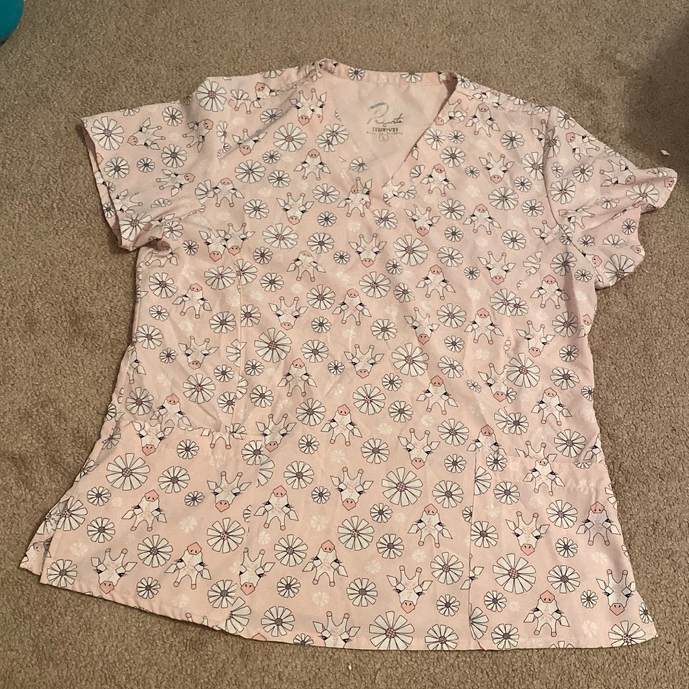 Scrub top and bottom set.